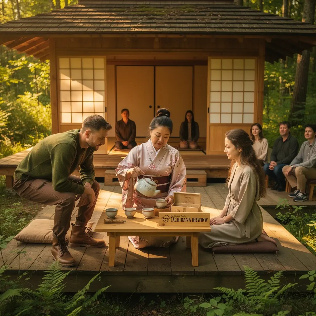 Tachibana širdies arbatos puodelis su garuojančiu skysčiu