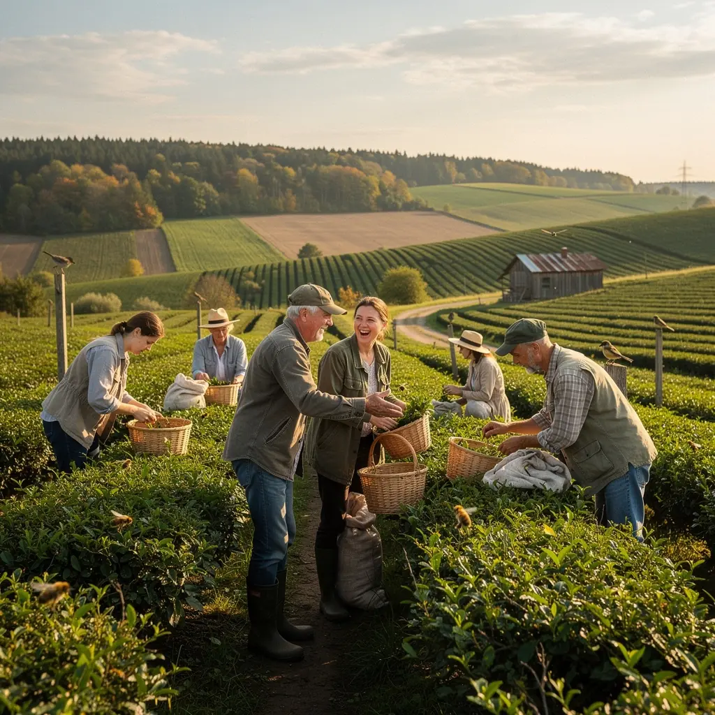Tachibana širdies arbatos puodelis su šviežiais lapais